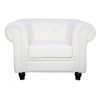 Fauteuil Chesterfield wit