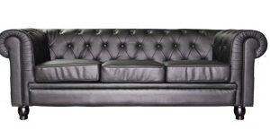 Bankstel Chesterfield 3 zits zwart