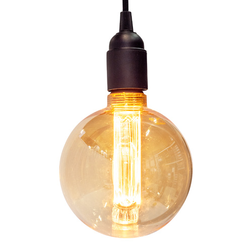 Industriele hanglamp met 1 filament lichtbron (bol groot)