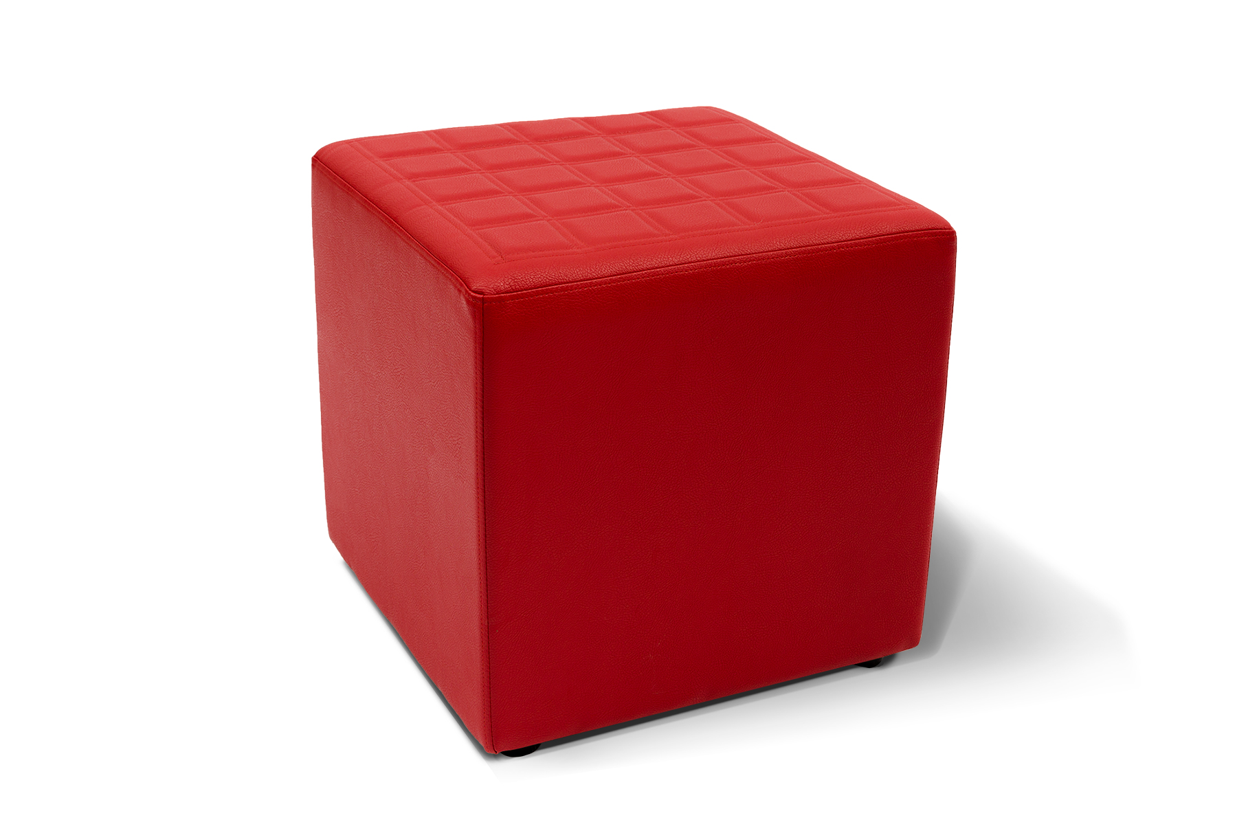 Lounge cube vierkant kunstleder L47xB47xH47cm rood