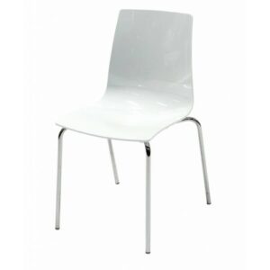 Stoel Glossy chroom wit