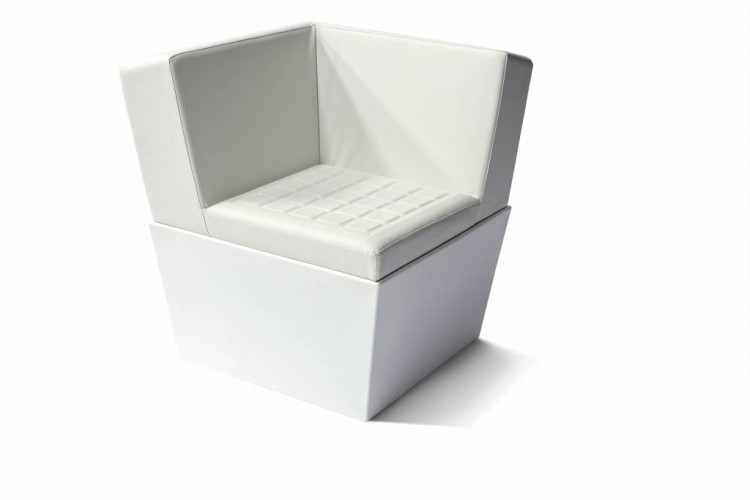 Loungeseat Summer met hoekleuning vierkant incl. onderstel wit