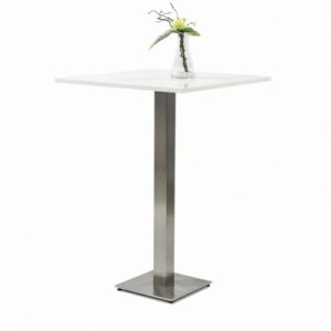 Statafel Mat RVS poot L70xB70xH110cm wit