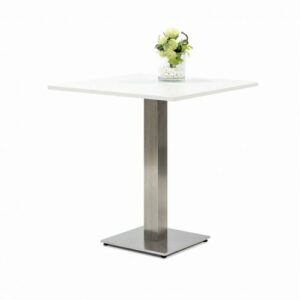 Terrastafel Glossy RVS poot L80xB80xH75cm wit