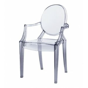 Stoel Crystal met armleuning transparant